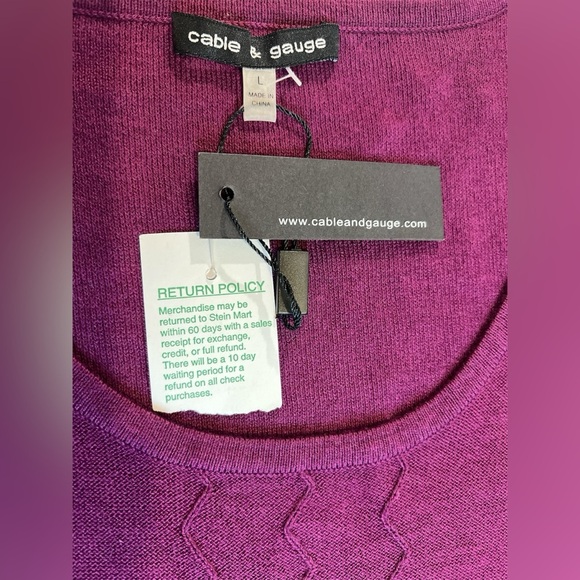 Cable & Gauge Camisole/Tank Knit, Sleeveless Women’s Top, Magenta, Size Large - Picture 8 of 11